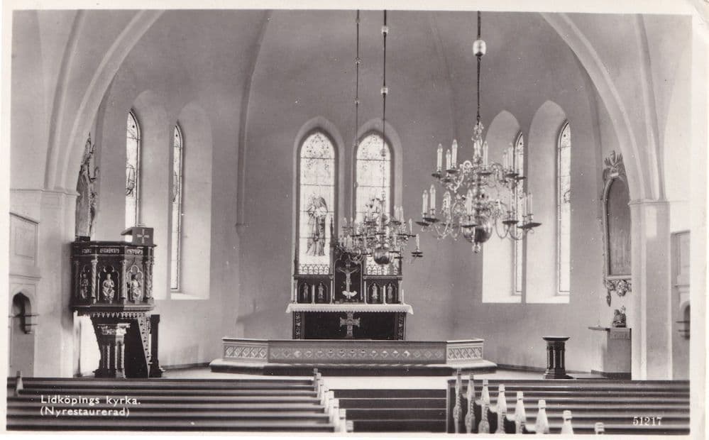 Lidkopings Church Kyrka Norway Real Photo Postcard
