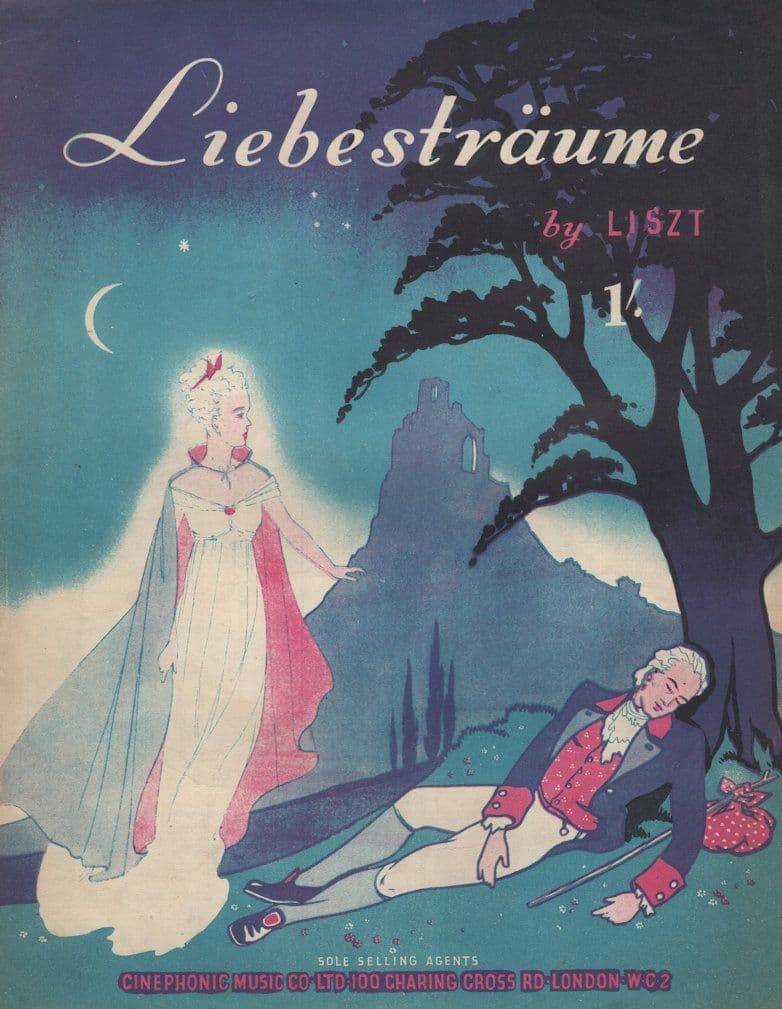 Liebestraume Liszt Rare Cinephonic Cartoon Cover Sheet Music