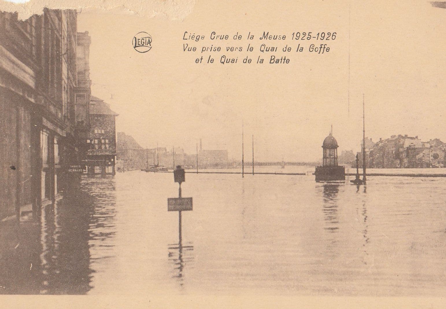 Liege Universite University Belgium Antique Floods Disaster Postcard