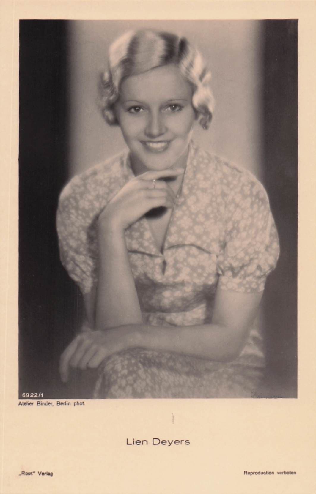 Lien Deyers Dutch Film Actress Of Fritz Lang Old RPC Postcard