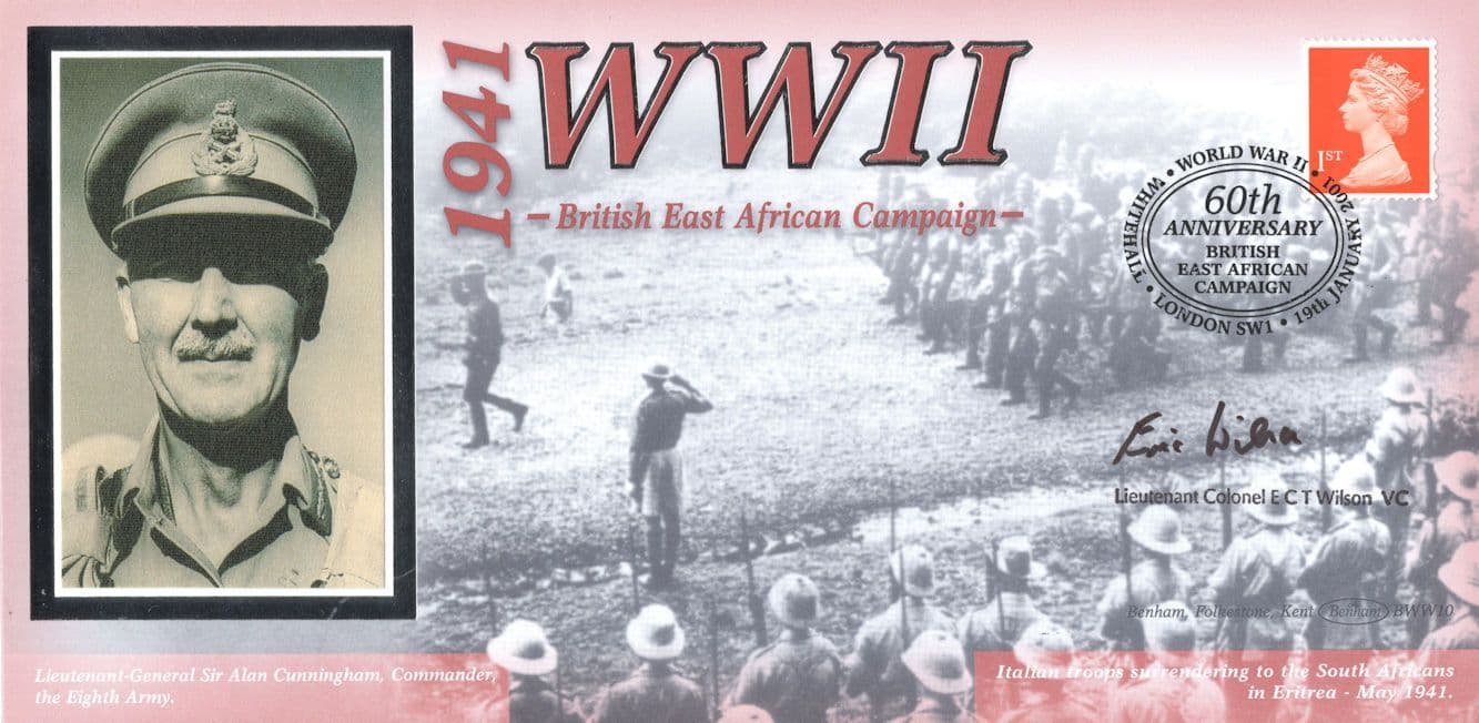 Lieutenant Eric Wilson WW2 East African Campaign Hand Signed Benham FDC