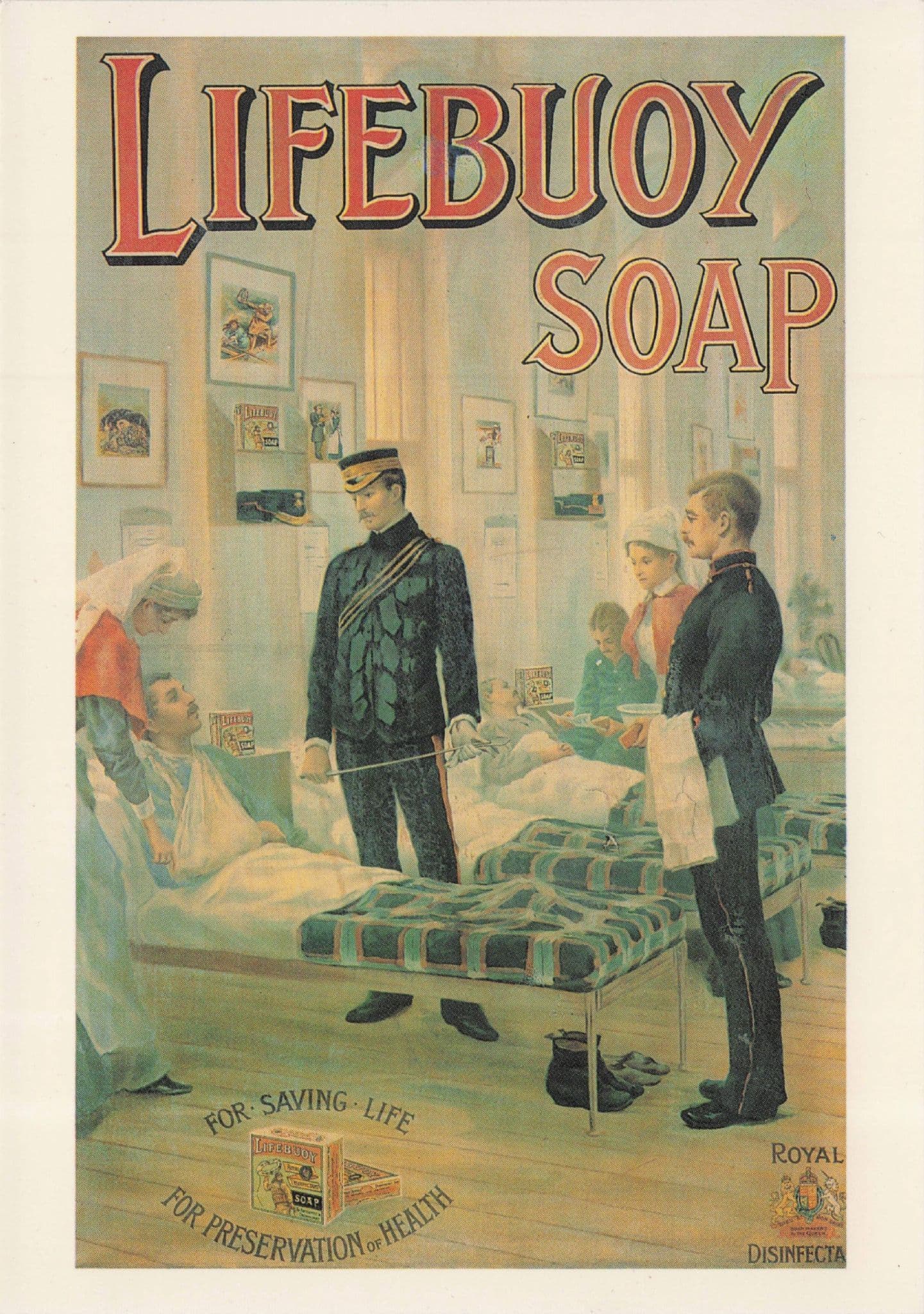 Lifebuoy Soap Victorian Military Hospital Advertising Postcard