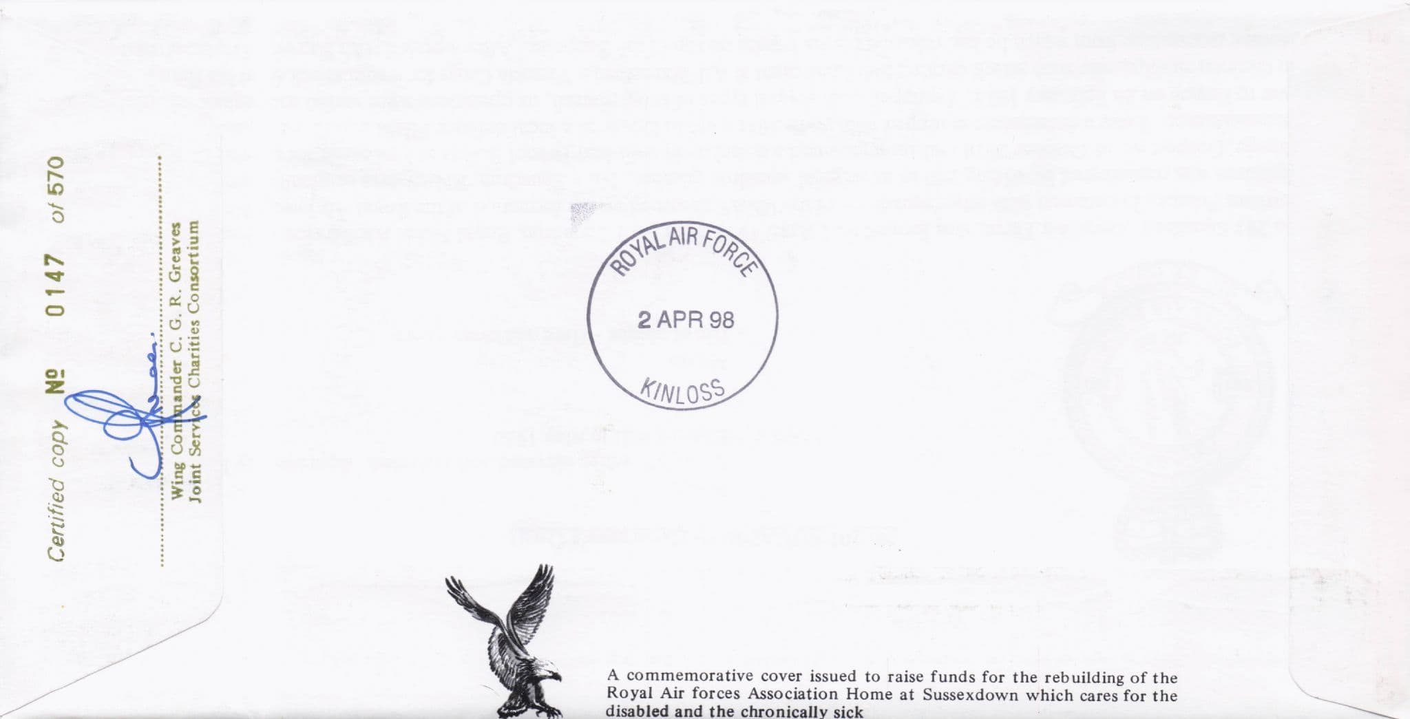 Lighthouses 1998 Hampshire Military Squadrons Of The Royal Air Force Hand Signed FDC