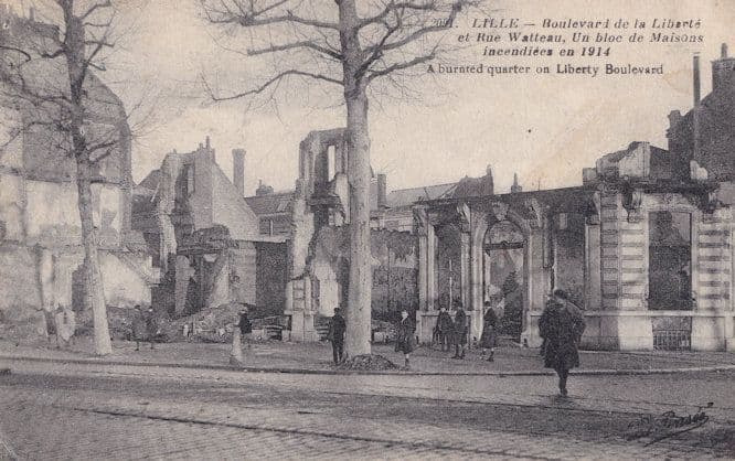 Lille Boulevard De La Liberte 1914 WW1 Bomb Damage Postcard