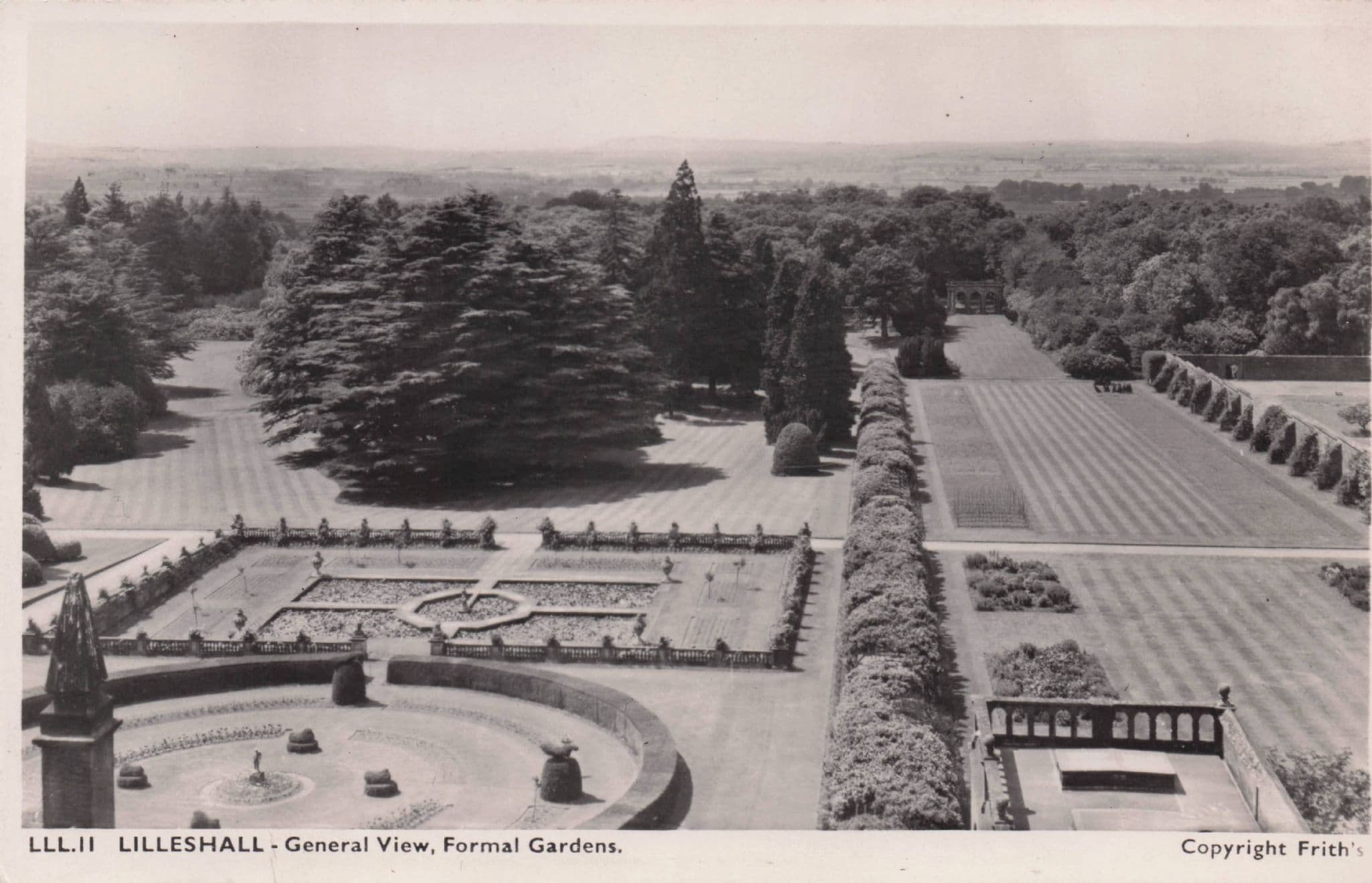 Lilleshall Gardens Shropshire Aerial Vintage Real Photo Postcard