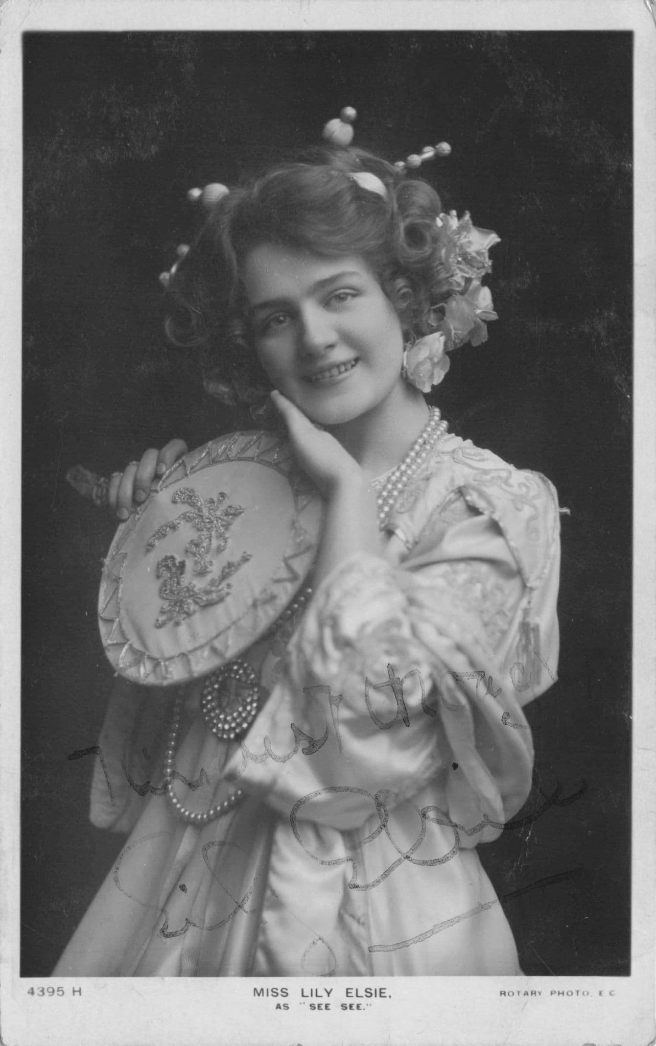 Lily Elsie Edwardian Actress Opera Old Hand Signed Photo