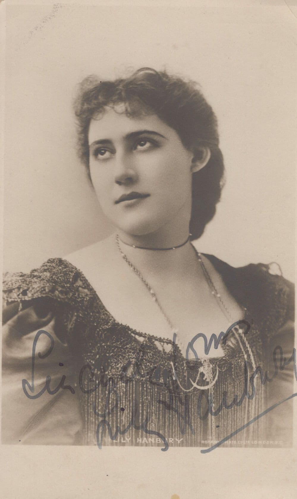 Lily Hanbury Edwardian Shakespeare Actress Hand Signed Postcard