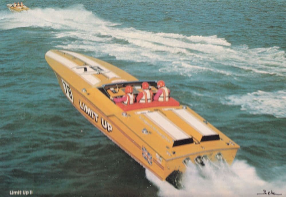 Limit Up Powerboat Record Breaking Mercruisers Ship 1970s Postcard