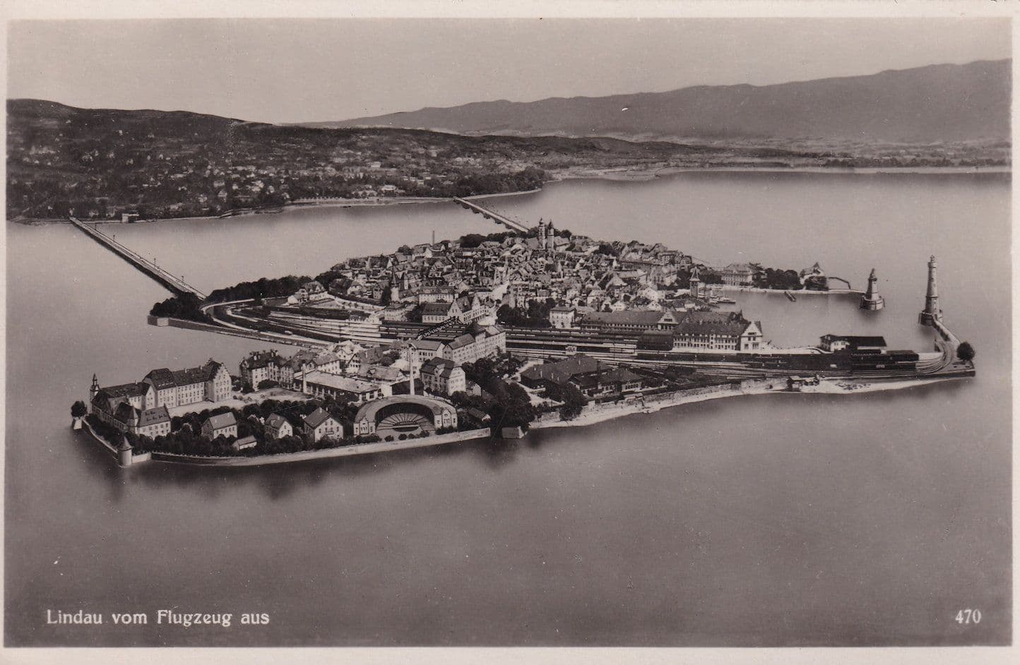 Lindau Vom Flugzeug Aerial Real Photo German Old Postcard