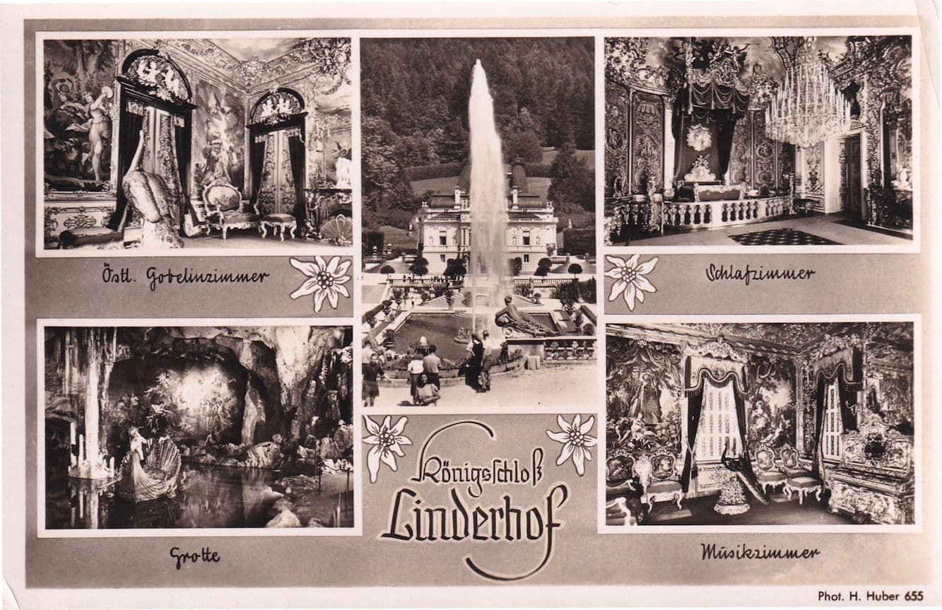 Linderhof German Greetings Real Photo Postcard
