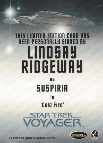 Lindsay Ridgeway Star Trek Voyager Hand Signed Autograph Card