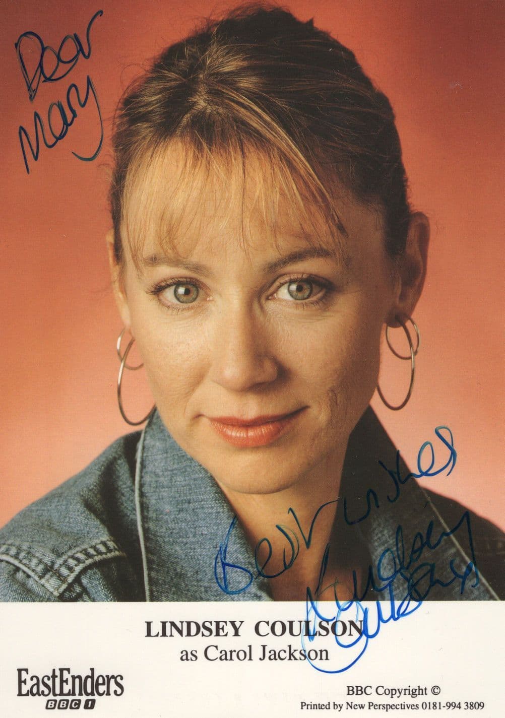 Lindsey Coulson Eastenders Rare Alternative Hand Signed Cast Card