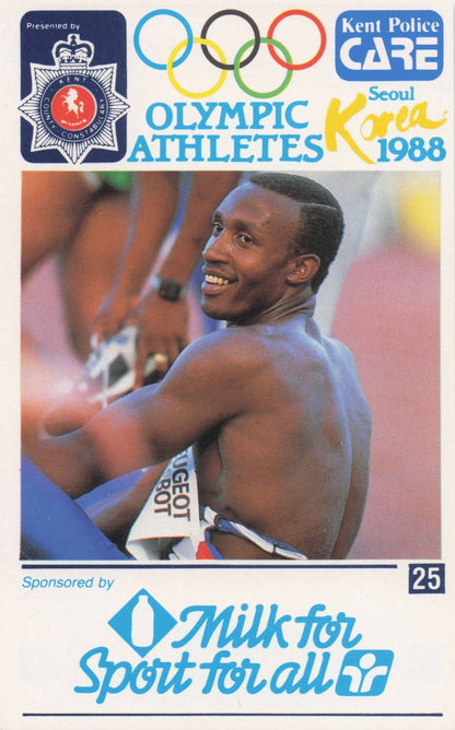 Linford Christie British GB Athlete Olympics 1988 Rare Police Trade Photo Card