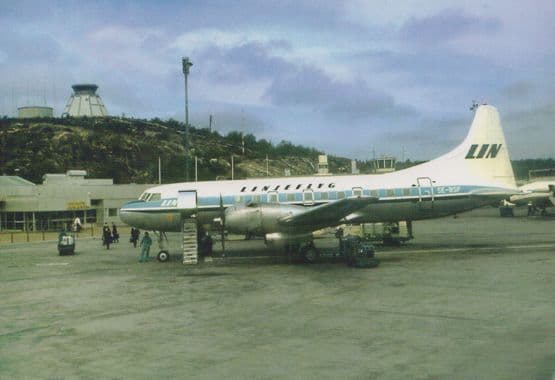 Linjeflyg Convair 440 SE-BSP at Gothenburg Airport Limited Edition 300 Postcard