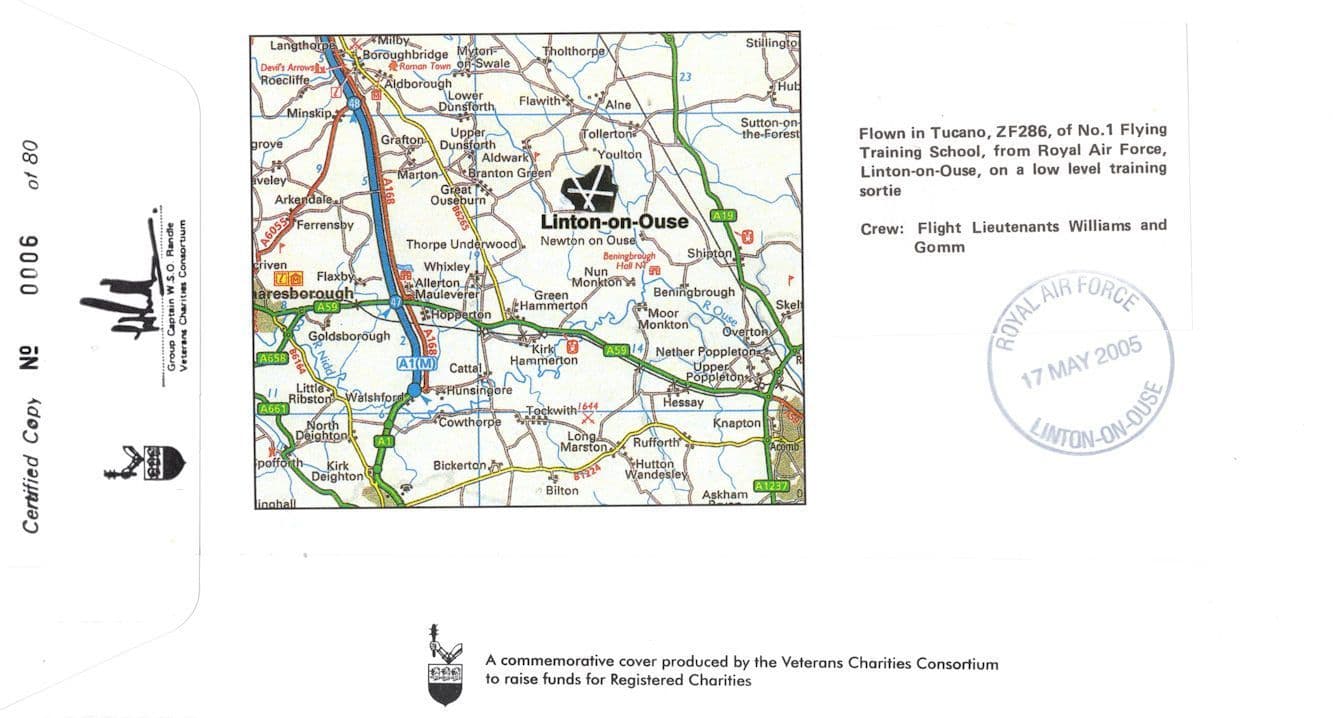 Linton On Ouse RAF Station DJR Wilson of 51 Squadron WW2 LTD TO 80 Map Hand Signed FDC