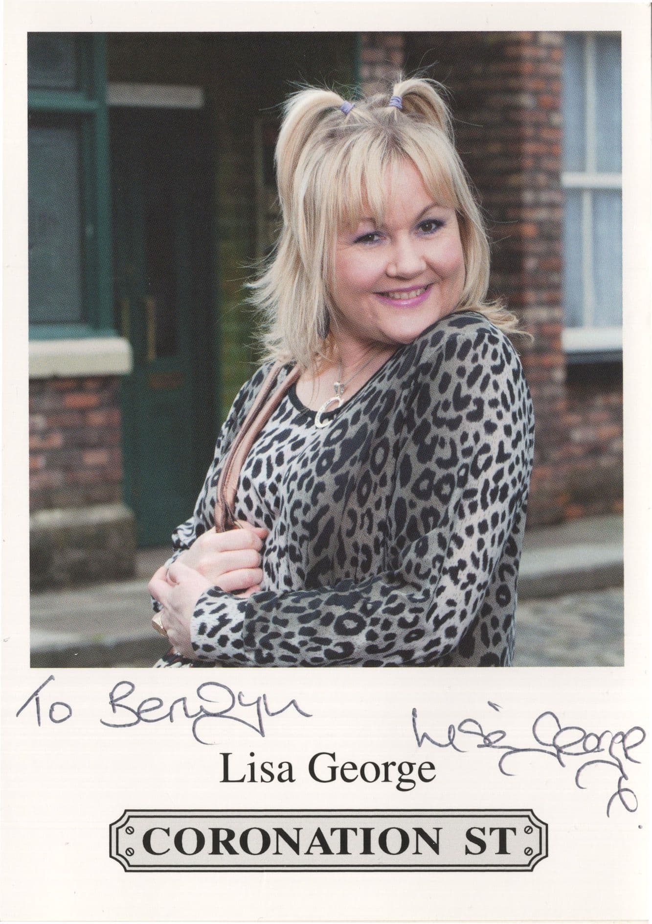 Lisa George Coronation Street Hand Signed Cast Card Photo