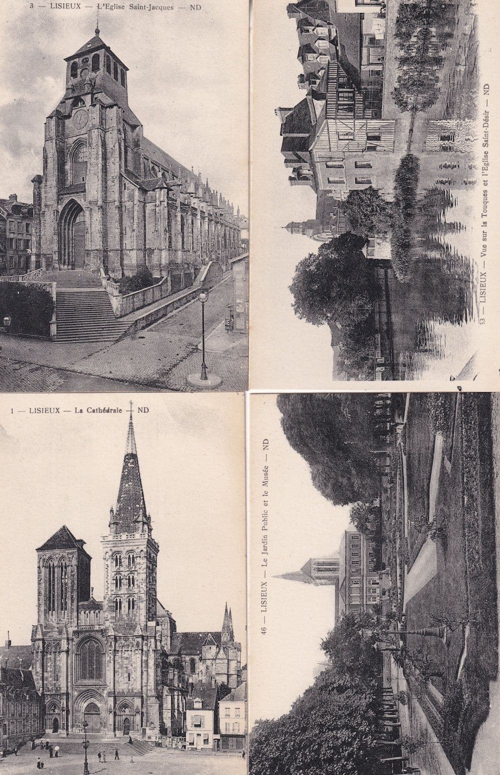 Lisieux Cathedral Saint Jacques L'Eglise 4x French Mint Old Postcard s