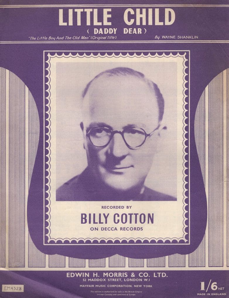 Little Child Billy Cotton 1950s Sheet Music
