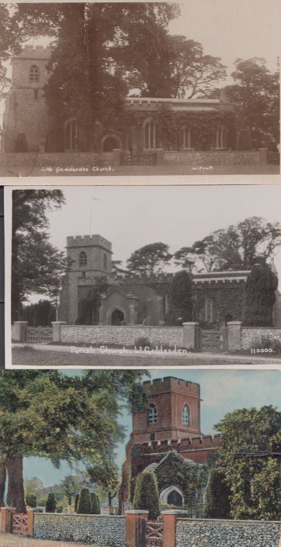 Little Gaddesden Herts Village Church 3x Real Photo & Antique Postcard s
