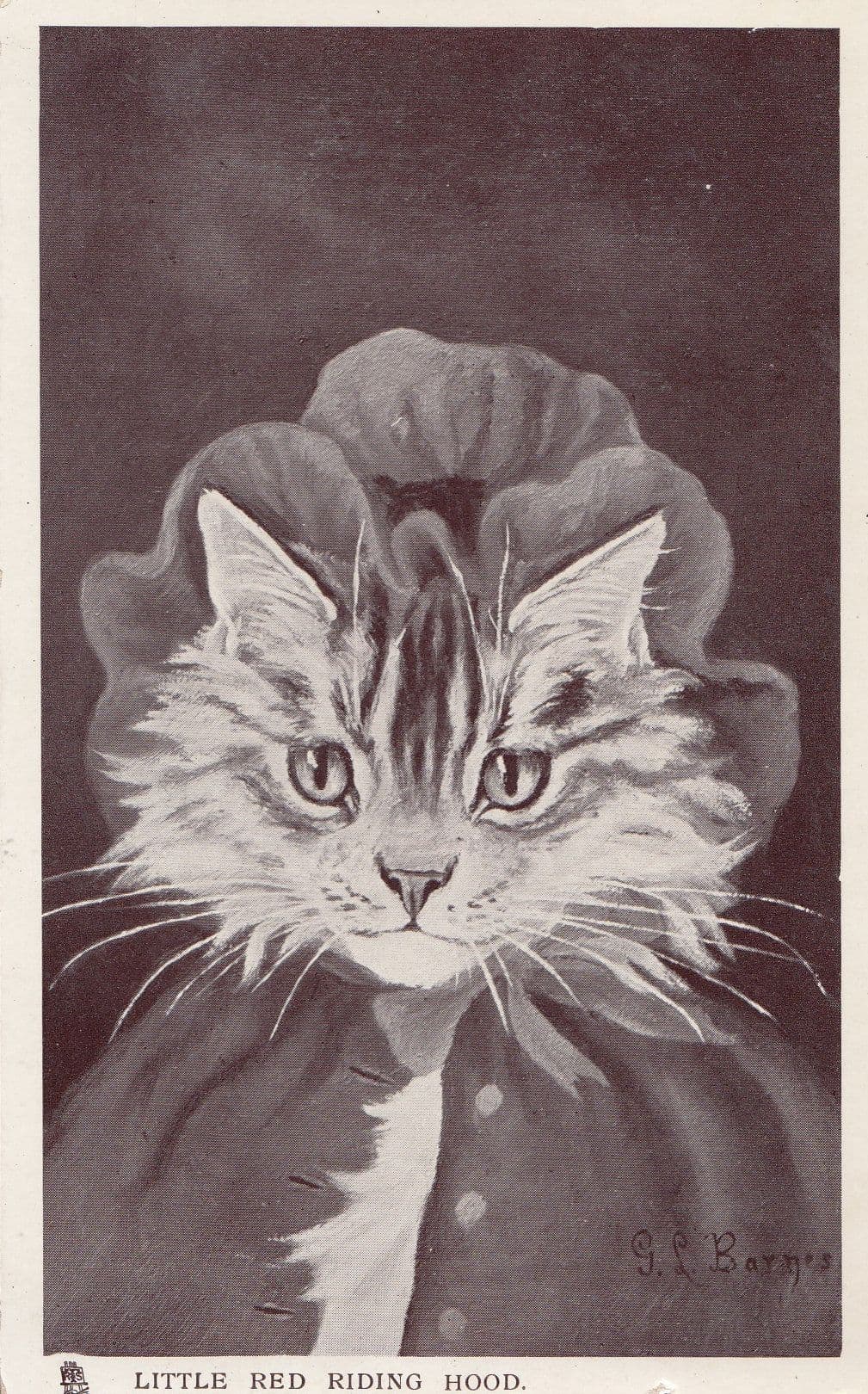 Little Red Riding Hood Cat Real Photo Tucks Pussy In Fairyland Postcard