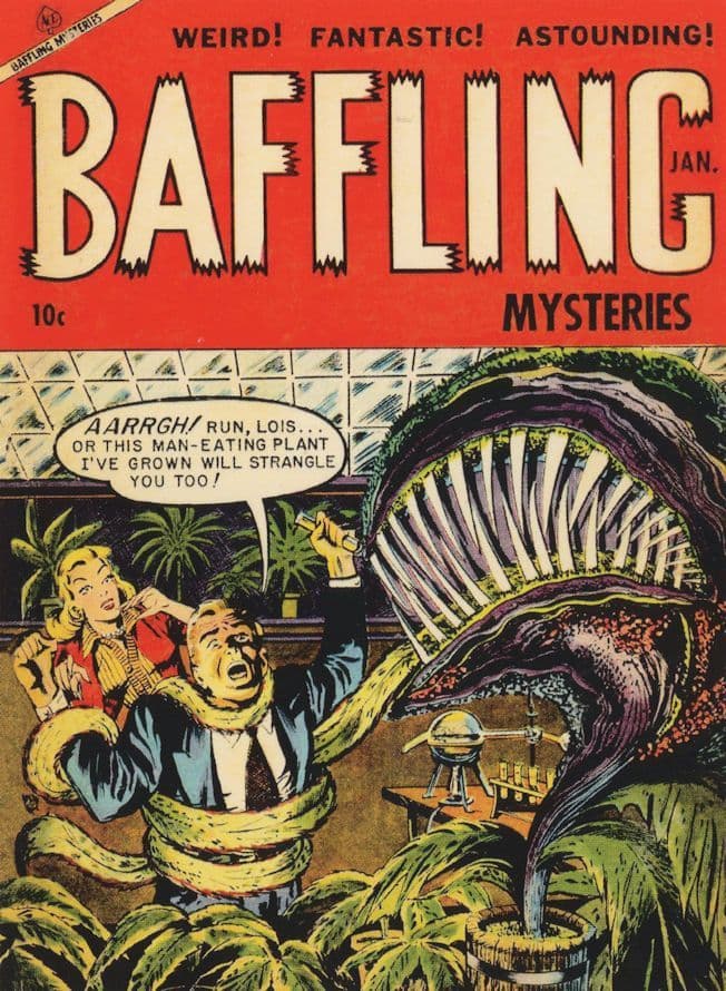 Little Shop Of Horrors Style Plant Baffling Mysteries Comic Postcard