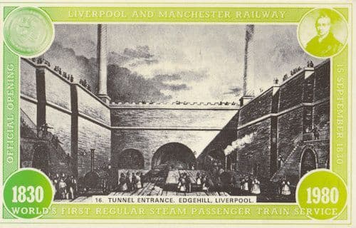 Liverpool Victorian Railway Station Tunnel Entrance Edgehill Postcard