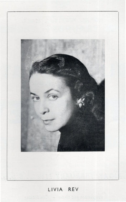 Livia Rev Hungarian Pianist 1962 Rare Classical Theatre Programme