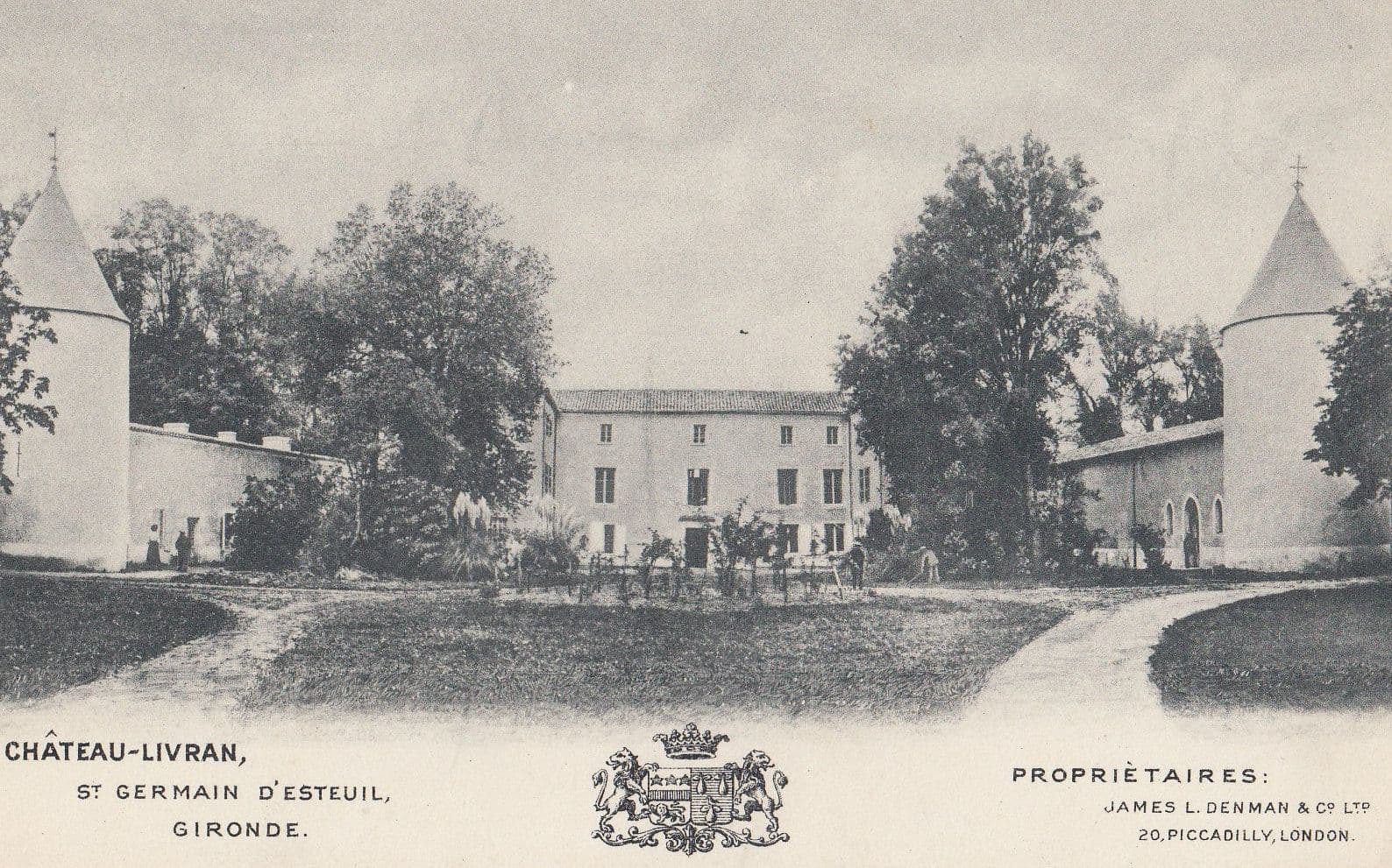 Livran Gironde Wine Chateau French Old Advertising Postcard