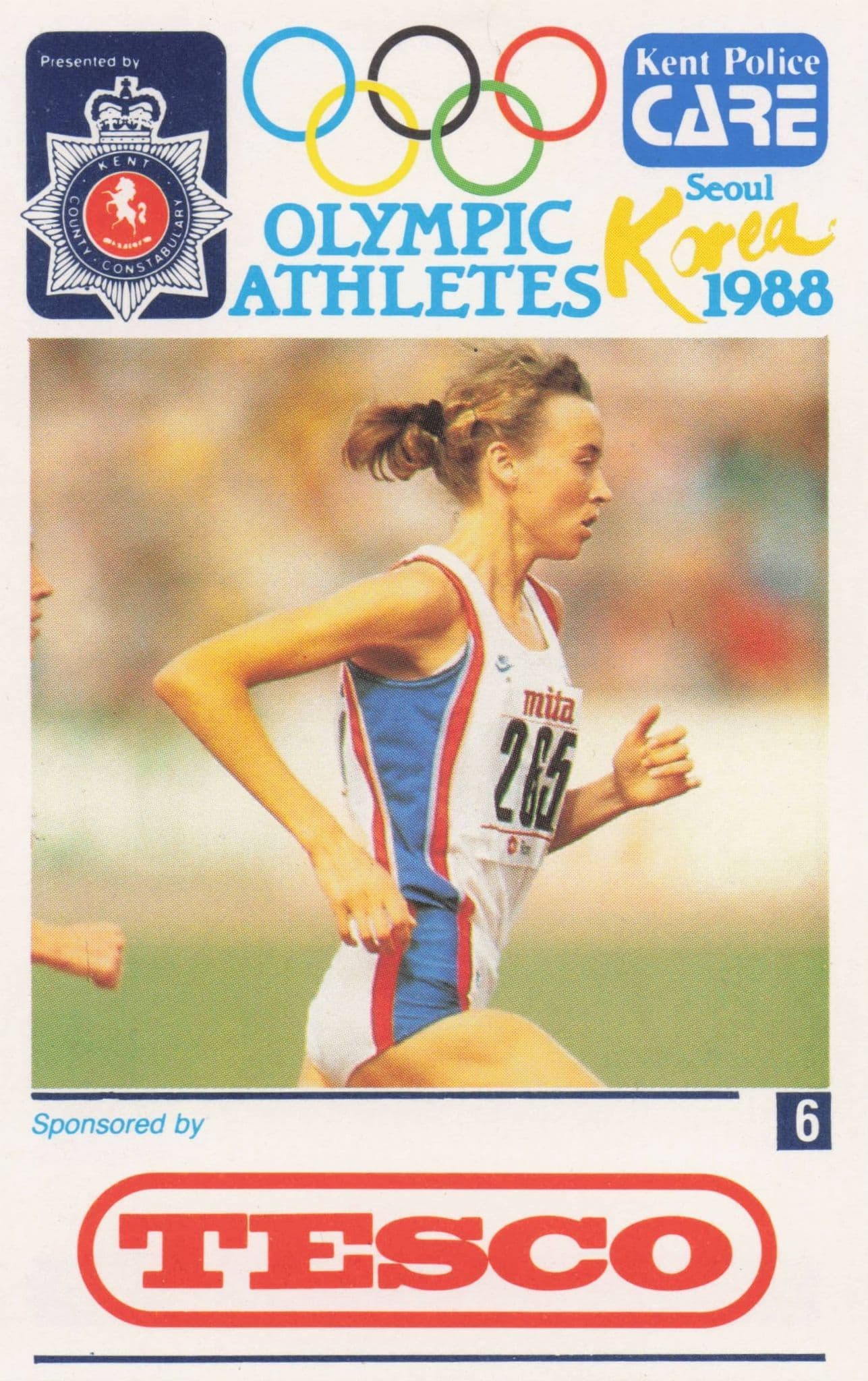 Liz McColgan GB Athlete Olympics 1988 Rare Police Trade Photo Card