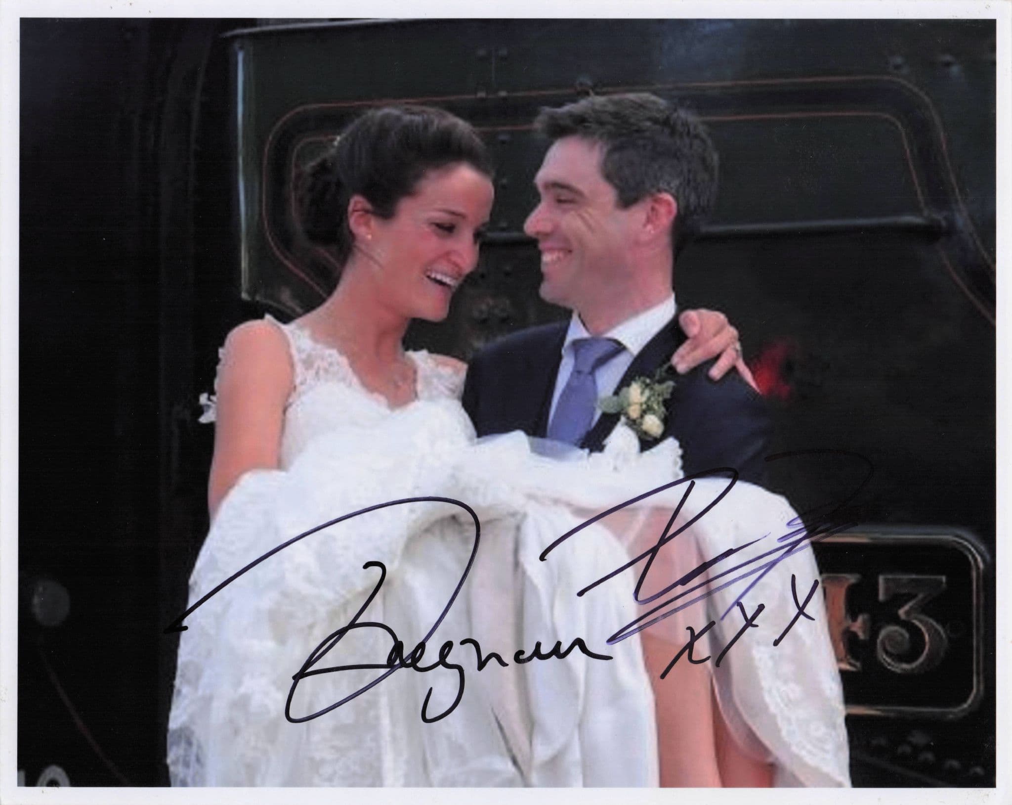 Lizzie Philip Deignan GB Irish Olympic Cyclists Wedding 10x8 Hand Signed Photo