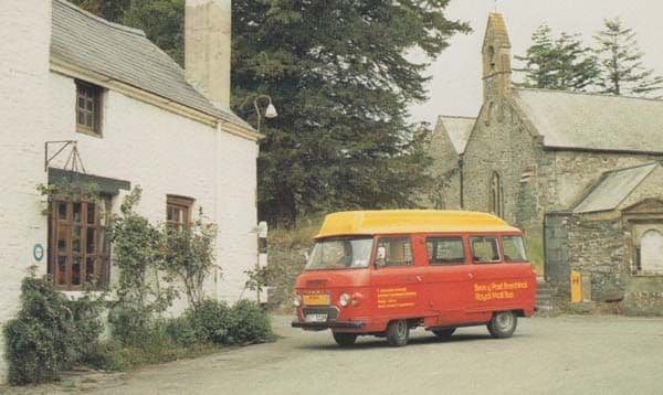 Llandovery Dyfed  Royal Mail Van Postman in Post Bus Transport Wales Postcard
