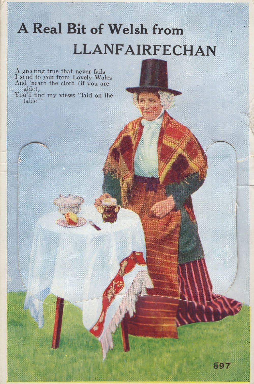 Llanfairfechan A Real Bit Of Welsh Old Mailing Novelty Postcard