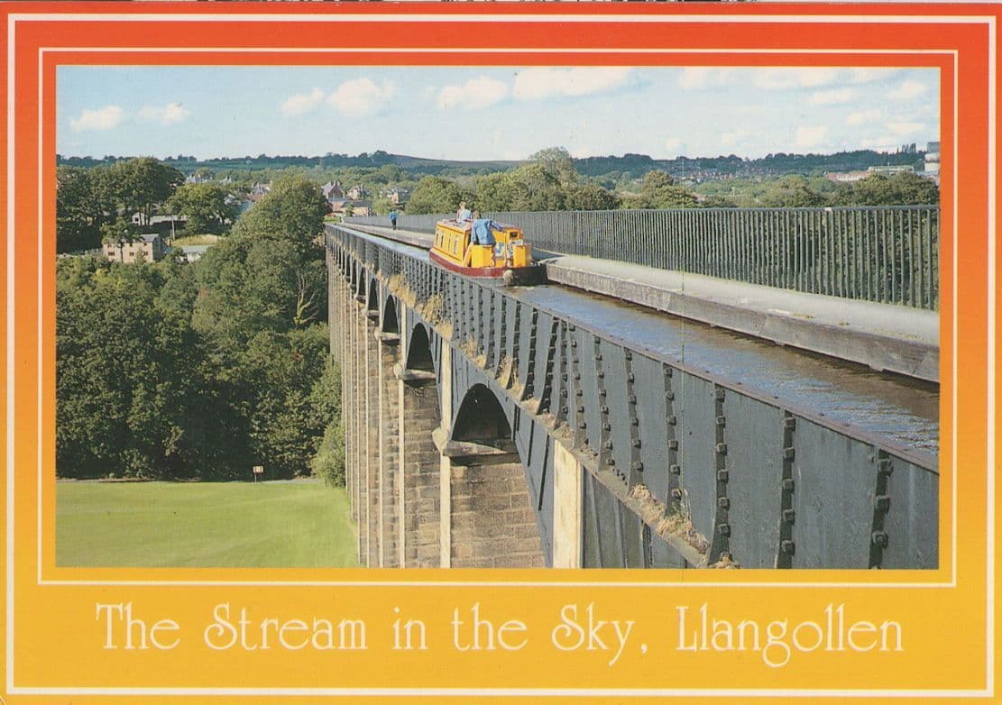 Llangolen Aqueduct The Stream In The Sky Welsh Postcard