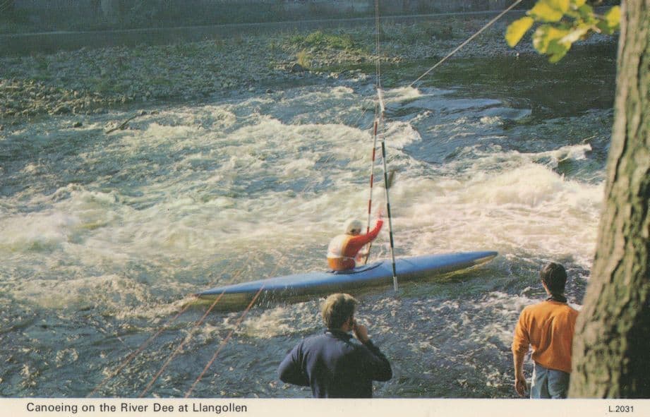 Llangollen Canoe Canoeing On The River Dee 1970s Postcard