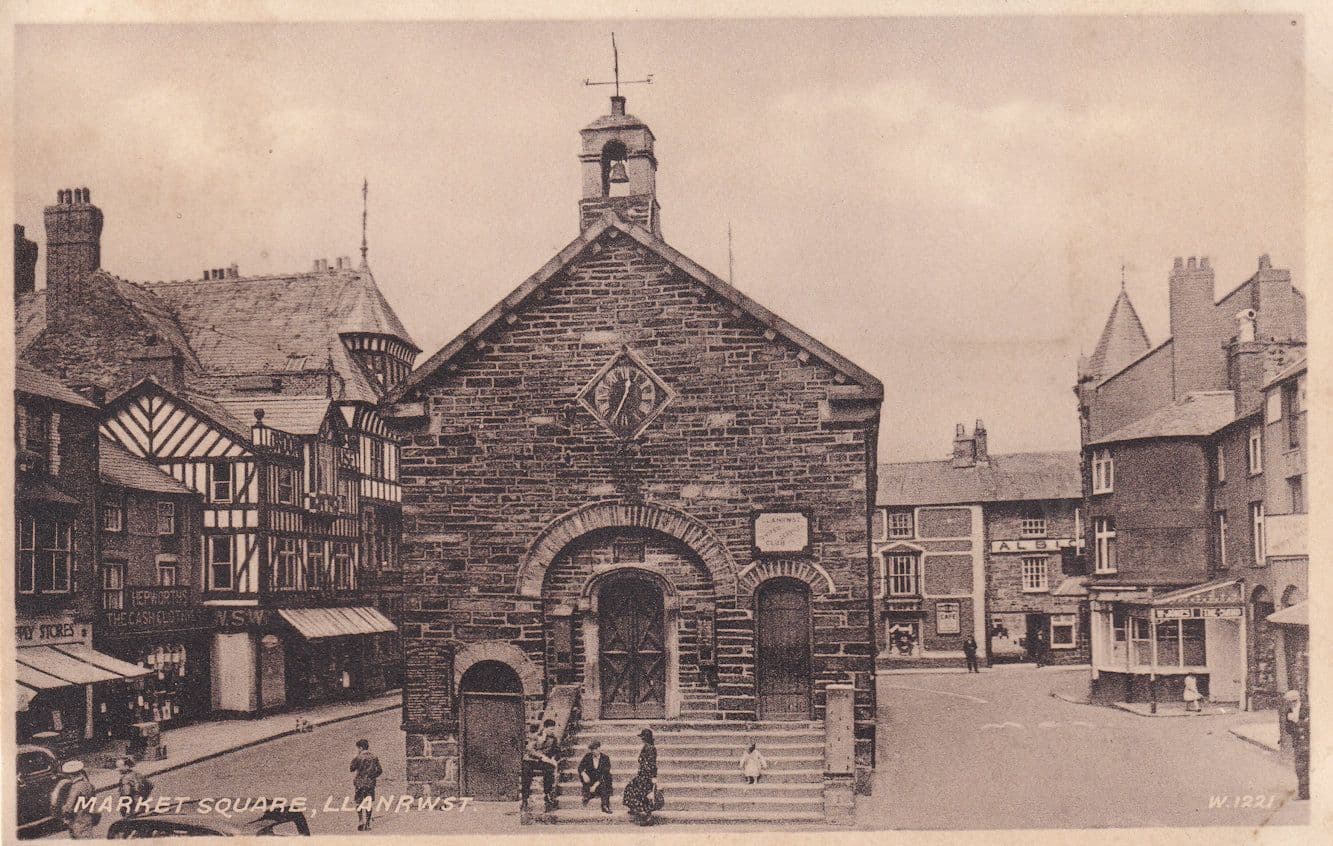 Llanrwst Market Square Welsh Antique Postcard