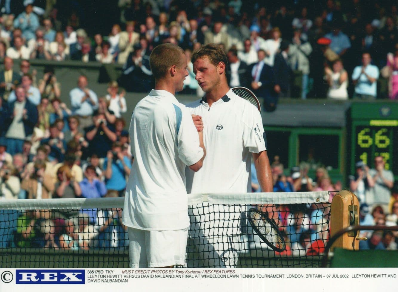Lleyton Hewitt vs David Nalbandian Wimbledon Tennis 2002 USA Press Photo