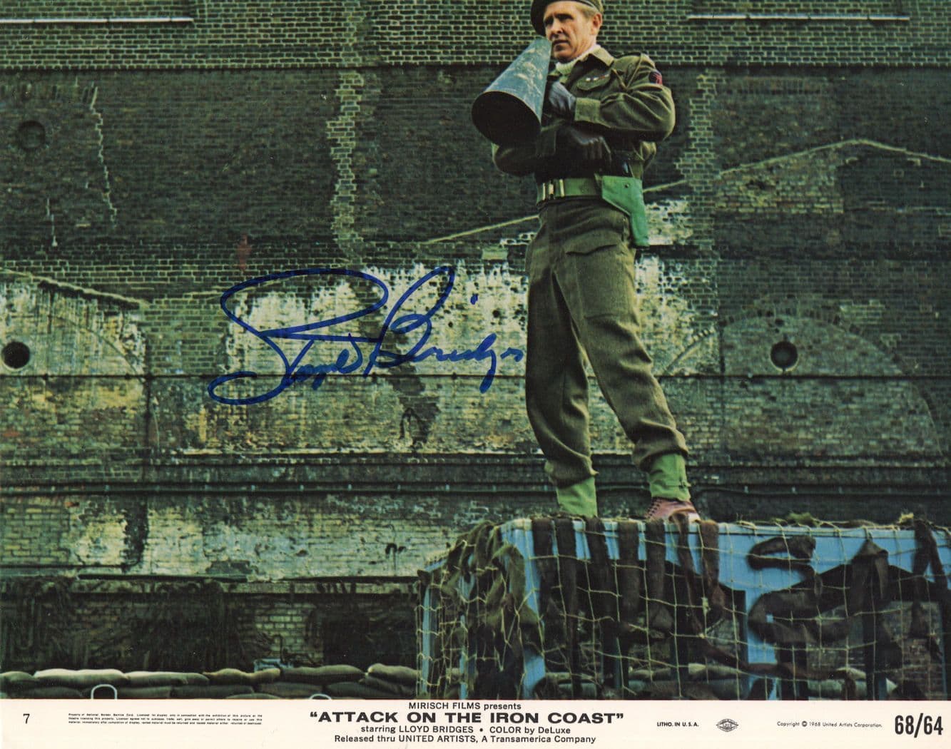 Lloyd Bridges Attack On The Iron Coast 10x8 Hand Signed Lobby Card Photo