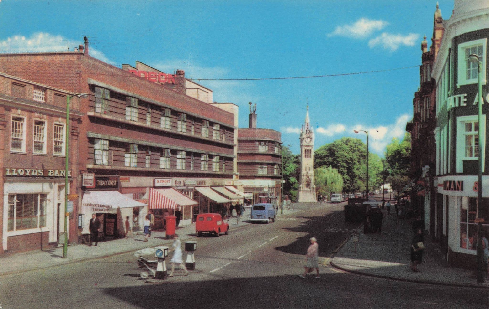 LLoyds Bank Tobacco Shop Clock Tower Surbiton Surrey Postcard