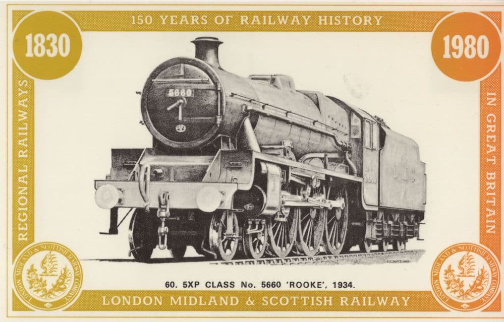 LM&SR SKP Class 5660 Rooke 1934 Train Anniversary postcard