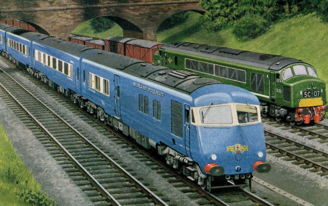 LMR Manchester Train St Pancras Midland Pullman at Bedford Postcard