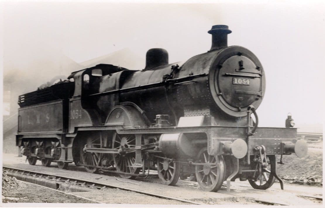 LMS 1054 Train at Kentish Town London Old 1933 Railway RPC Postcard