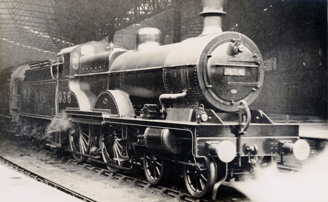 LMS 4-4-0 936 Train at Birmingham Station Railway Old RPC Postcard