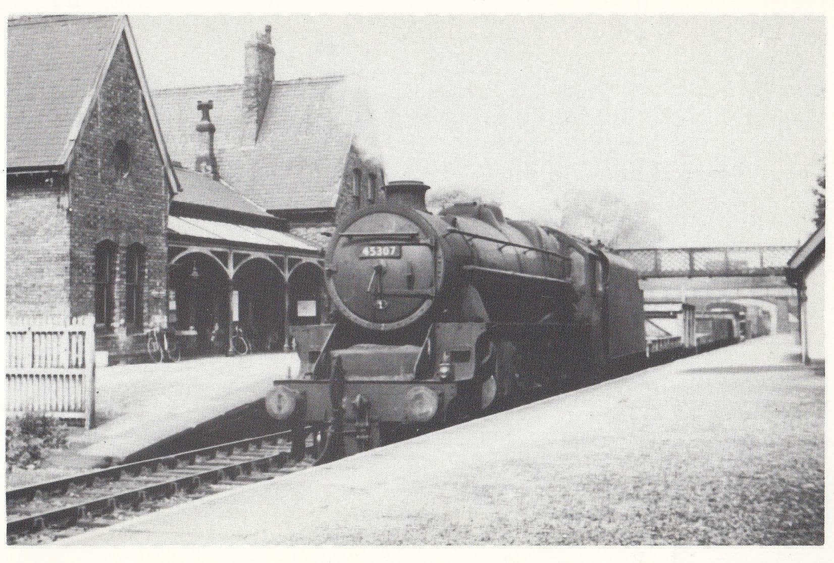 LMS 45307 Train at Ashton Road Reddish North Station Railway Postcard