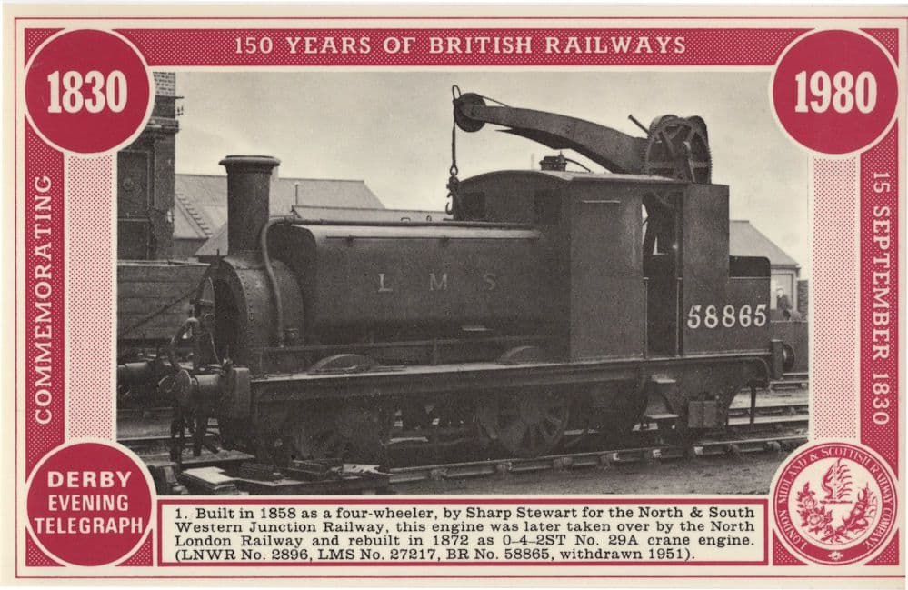 LMS 58865 North London Railway Train & Driver RPC Postcard