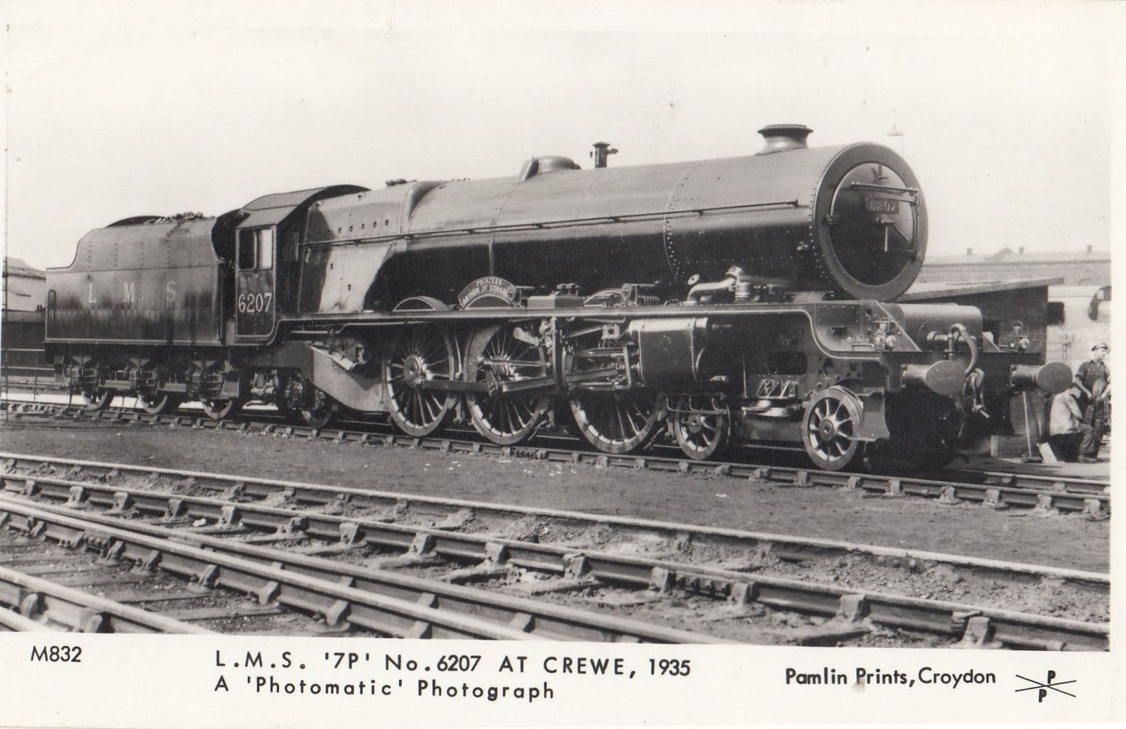 LMS 79 No 6207 at Crewe Railway Station in the 1930s Train Postcard