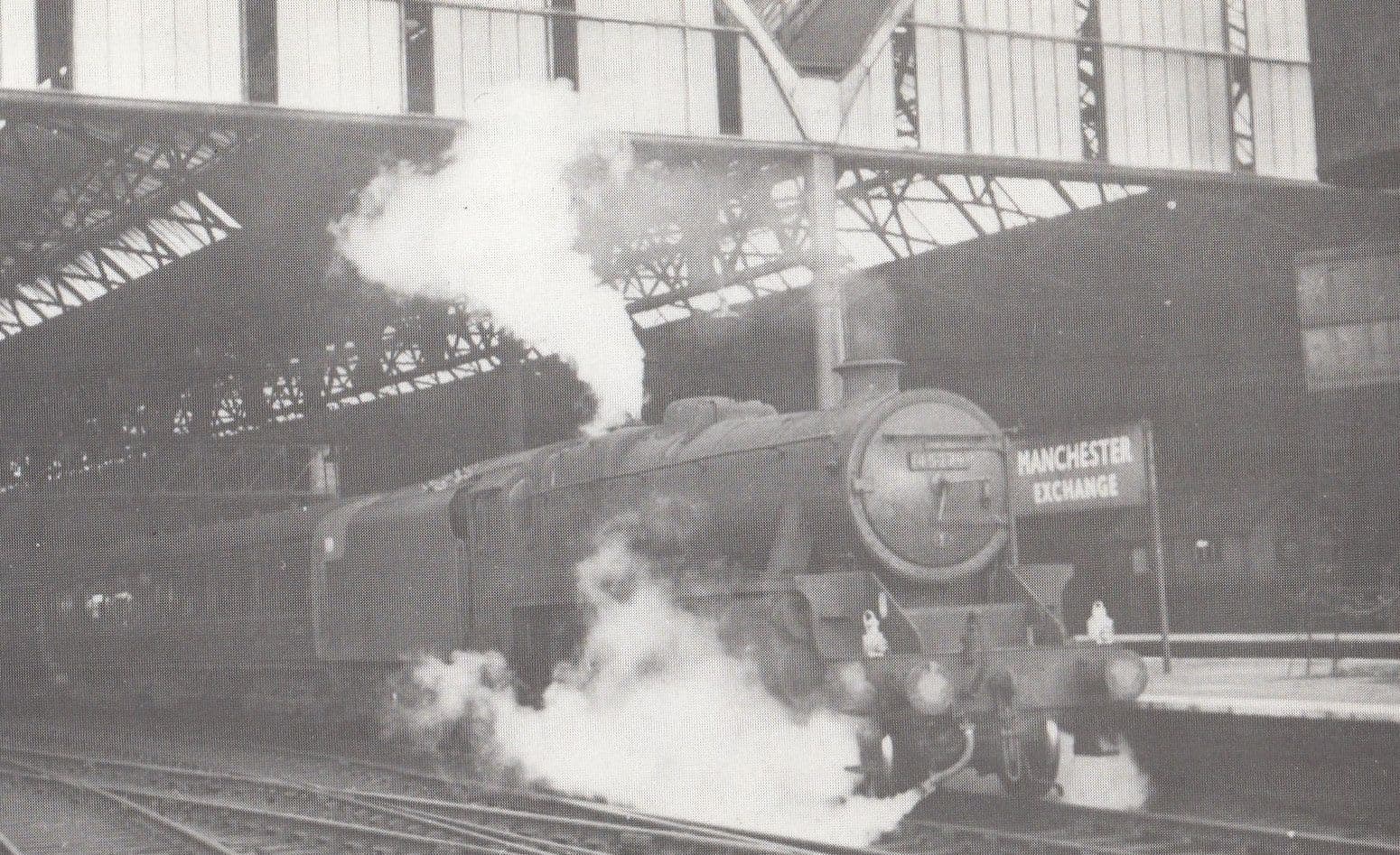 LMS Black 5 45279 Train To Welsh Coast at Manchester Exchange Postcard
