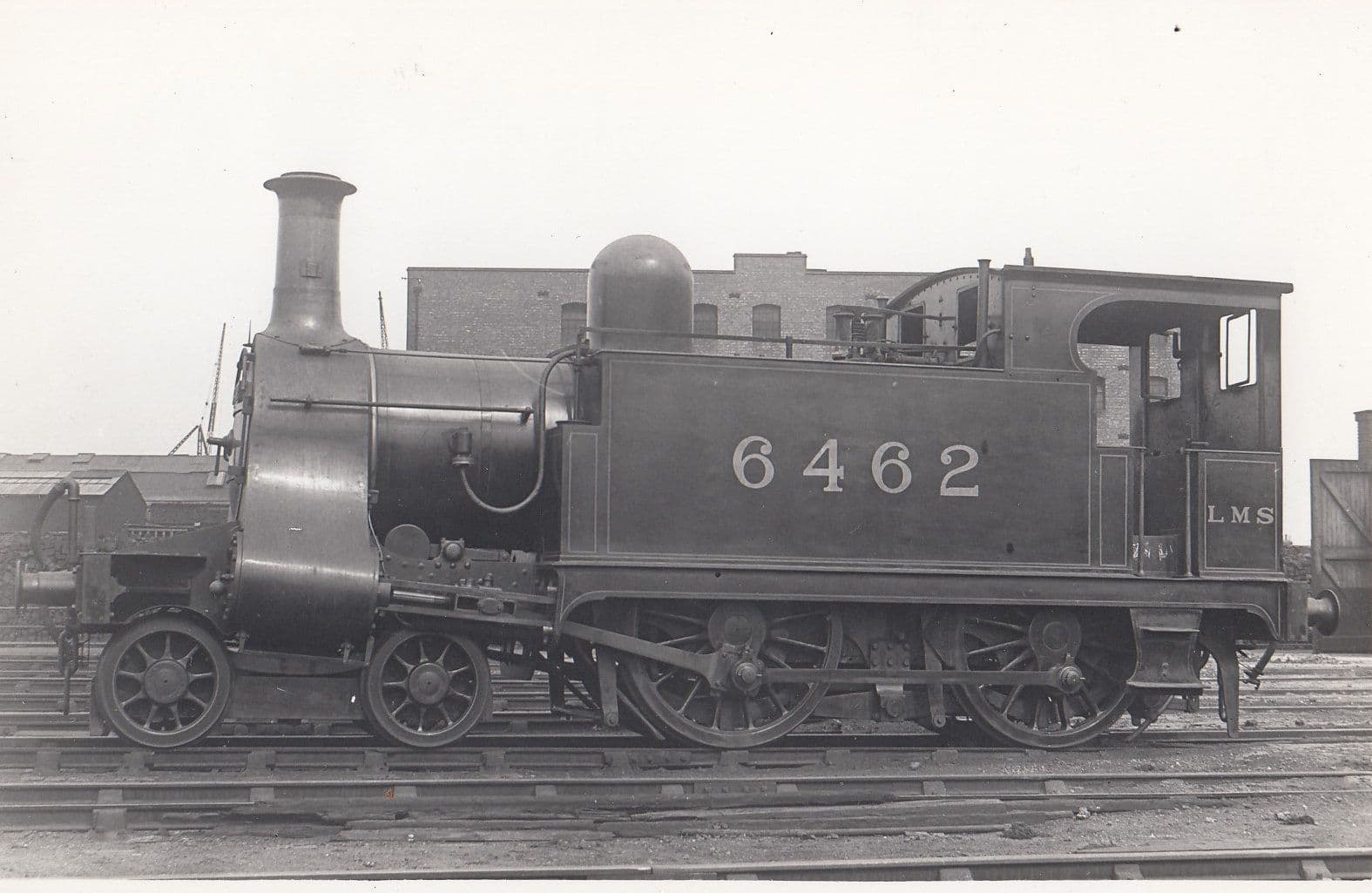 LMS Class 4-4-0 Number 6462 Vintage Train Plain Back Postcard Photo