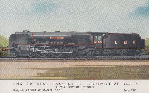 LMS Express Passenger Locomotive Class 7 Train Postcard