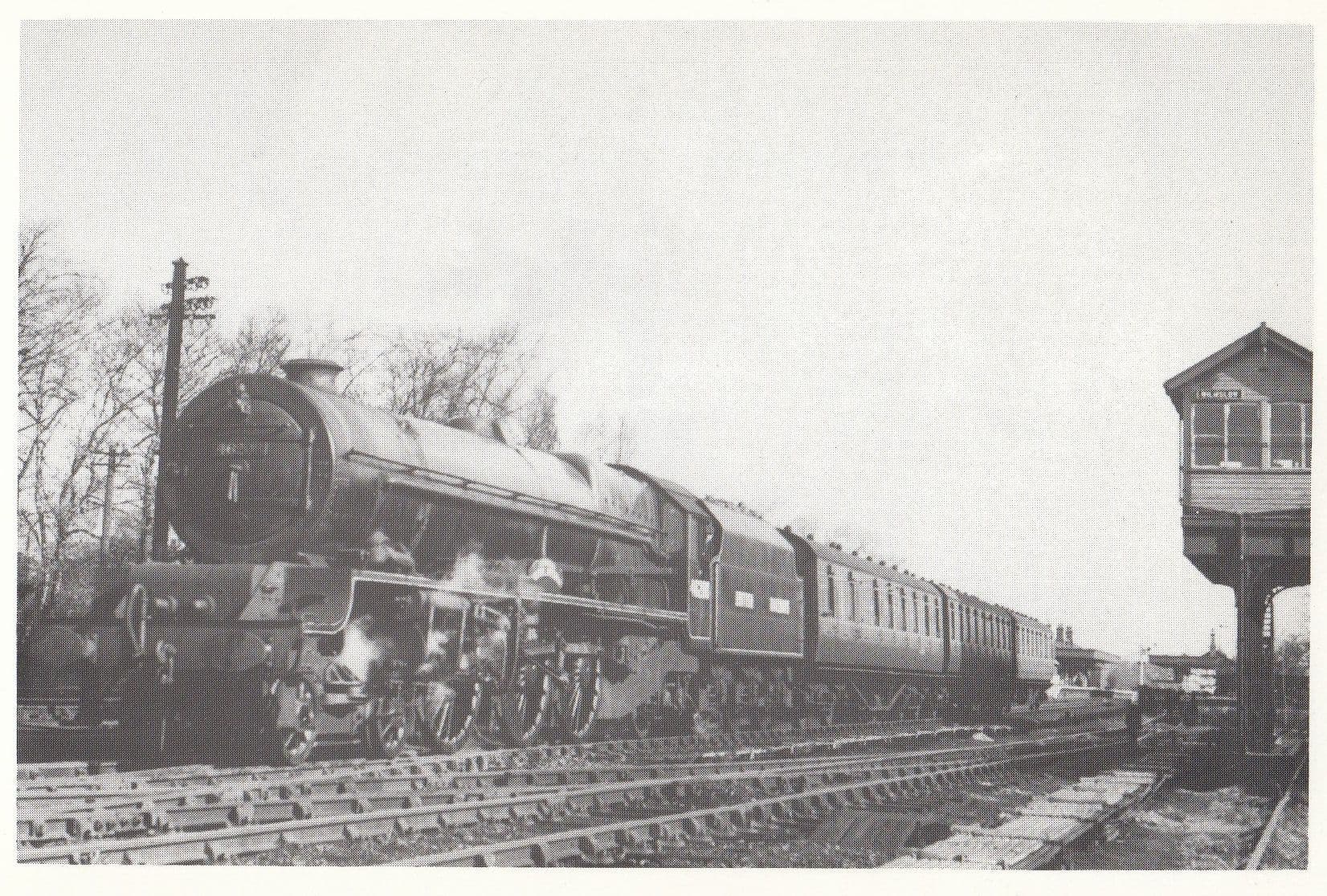 LMS Pacific 4-6-2 No 46208 Train Princess Helena at Wilmslow Station Railway Postcard