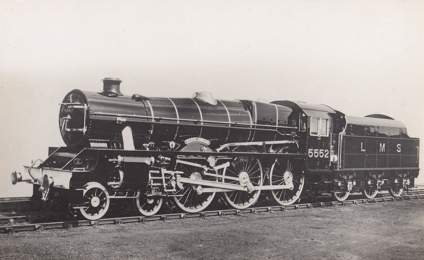 LMS Railway 5552 Train King George V Jubilee Class Train Real Photo Old Postcard